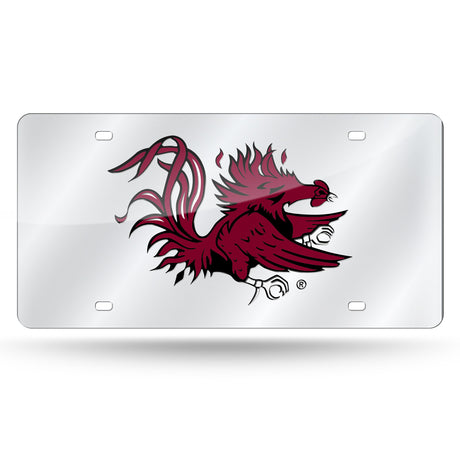 NCAA South Carolina Gamecocks Silver Laser Cut Automobile Tag Fan Gear NCAA South Carolina Gamecocks