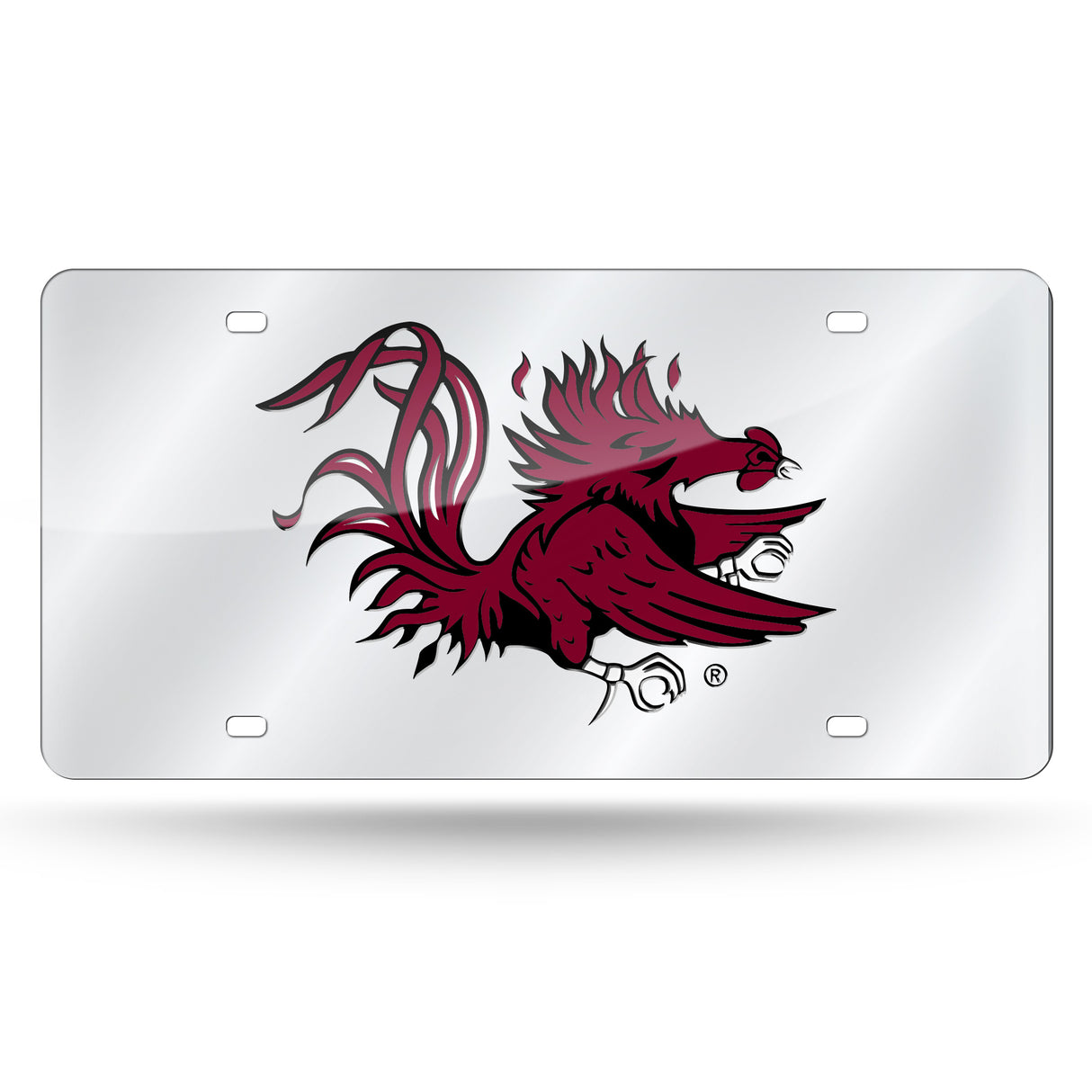 NCAA South Carolina Gamecocks Silver Laser Cut Automobile Tag Fan Gear NCAA South Carolina Gamecocks