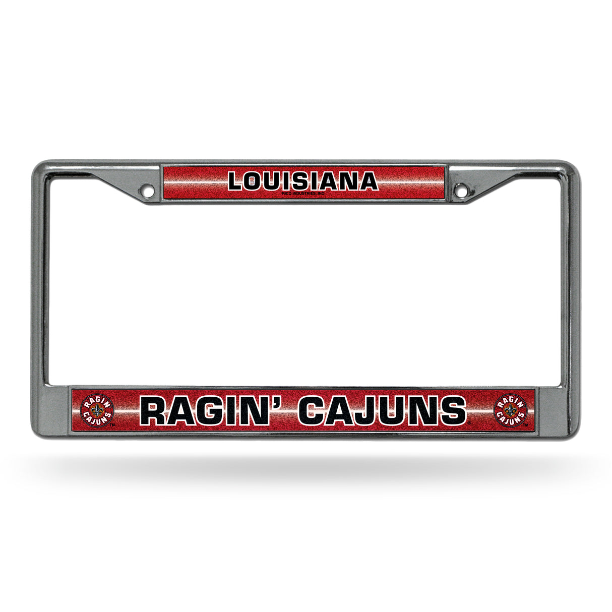 NCAA Louisiana-Lafayette Ragin Cajuns Chrome Glitter License Plate Frame Fan Gear NCAA Louisiana-Lafayette Ragin Cajuns