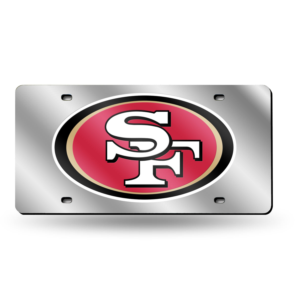 NFL San Francisco 49ers Laser Cut Silver License Plate Tag Fan Gear NFL San Francisco 49ers