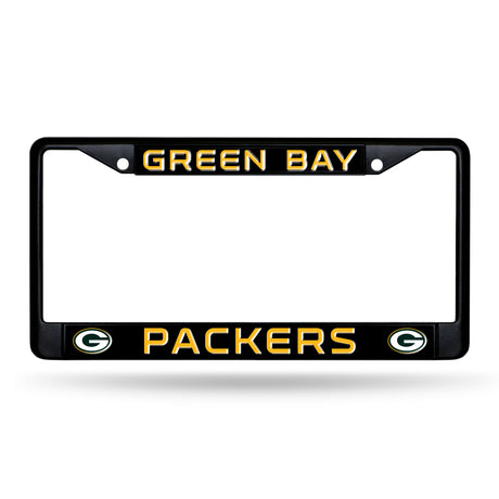 NFL Green Bay Packers Black Chrome License Plate Frame Fan Gear NFL Green Bay Packers