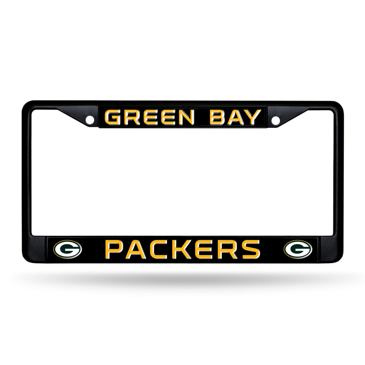 NFL Green Bay Packers Black Chrome License Plate Frame Fan Gear NFL Green Bay Packers