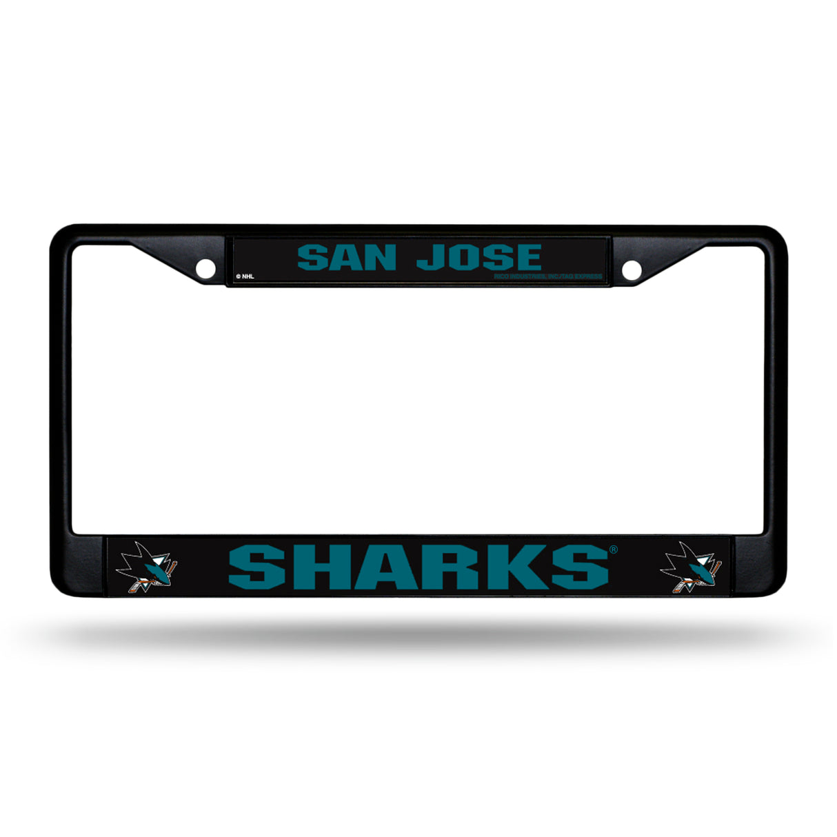 NHL San Jose Sharks Black Chrome License Plate Frame Fan Gear NHL San Jose Sharks