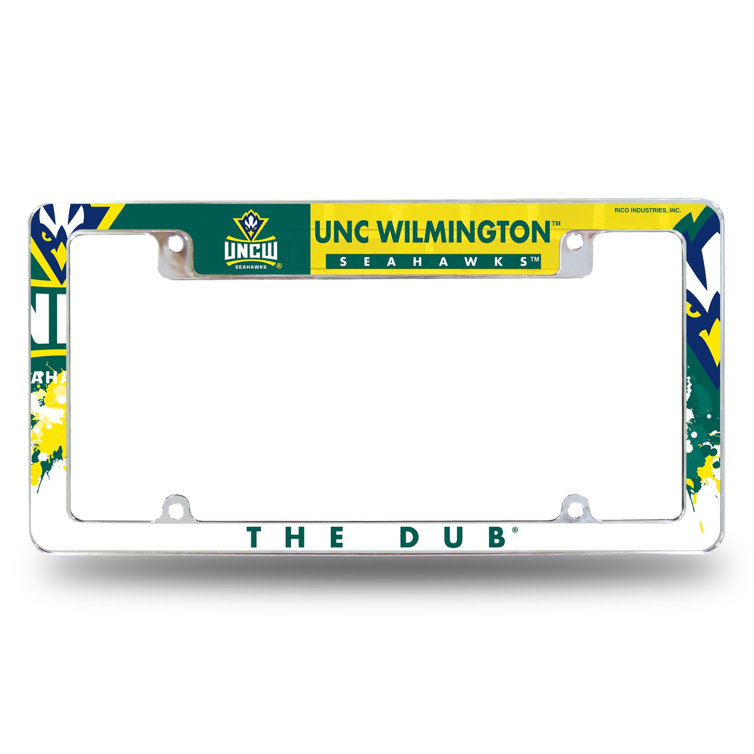 NCAA North Carolina-Wilmington Seahawks All Over Chrome License Plate Frame Fan Gear NCAA North Carolina-Wilmington Seahawks