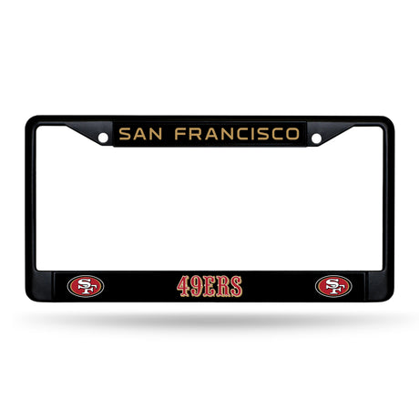 NFL San Francisco 49ers Black Chrome License Plate Frame Fan Gear NFL San Francisco 49ers