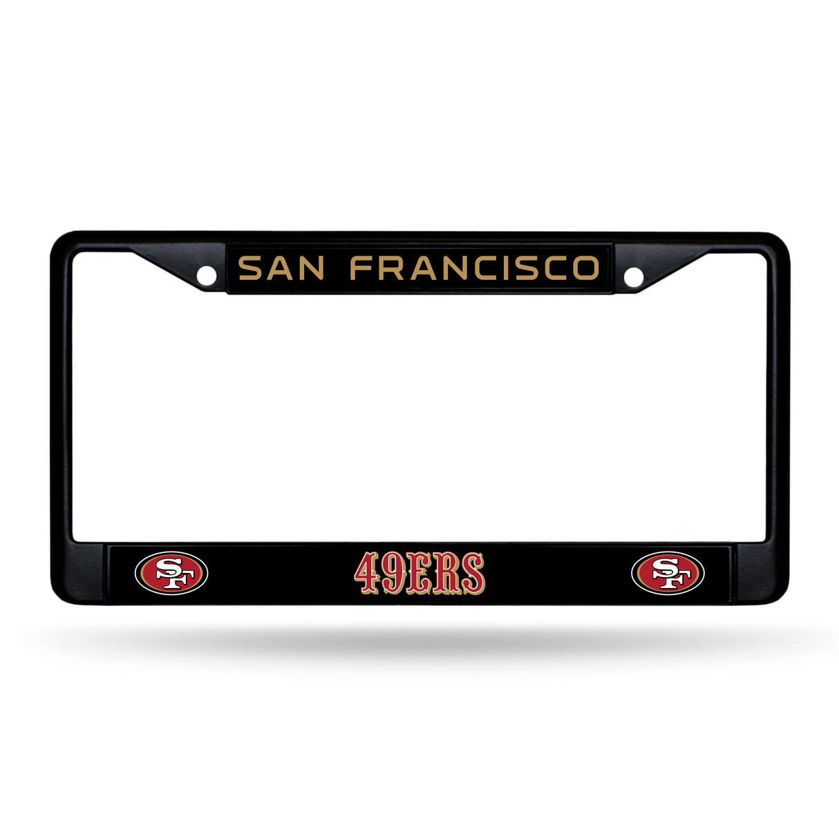NFL San Francisco 49ers Black Chrome License Plate Frame Fan Gear NFL San Francisco 49ers