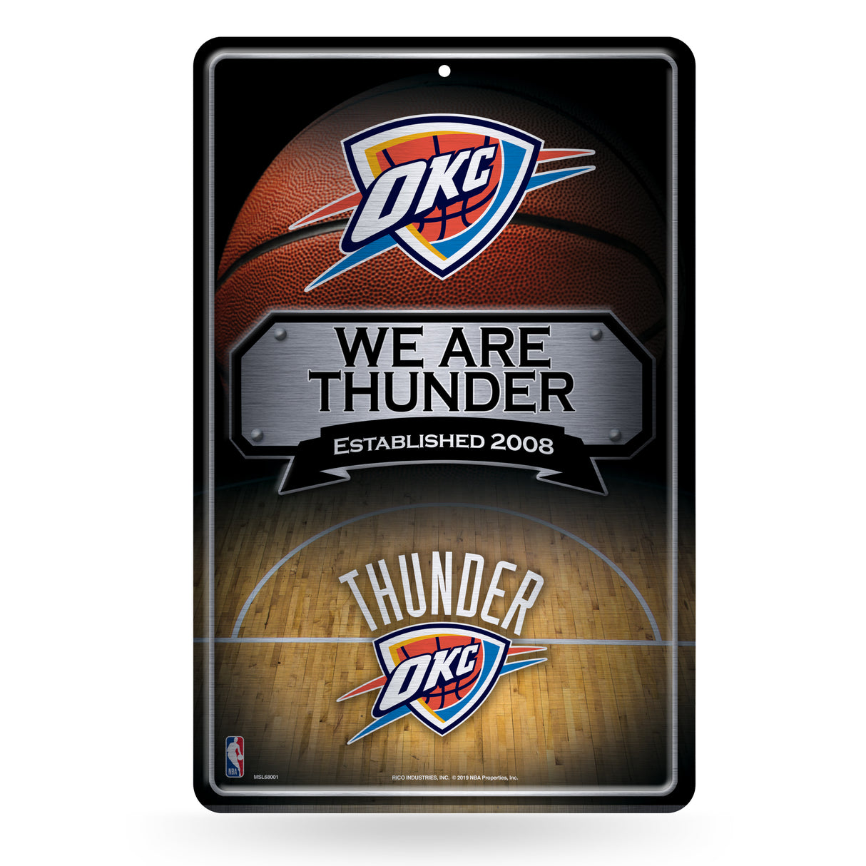 NBA Oklahoma City Thunder Large Metal Sign Fan Gear NBA Oklahoma City Thunder