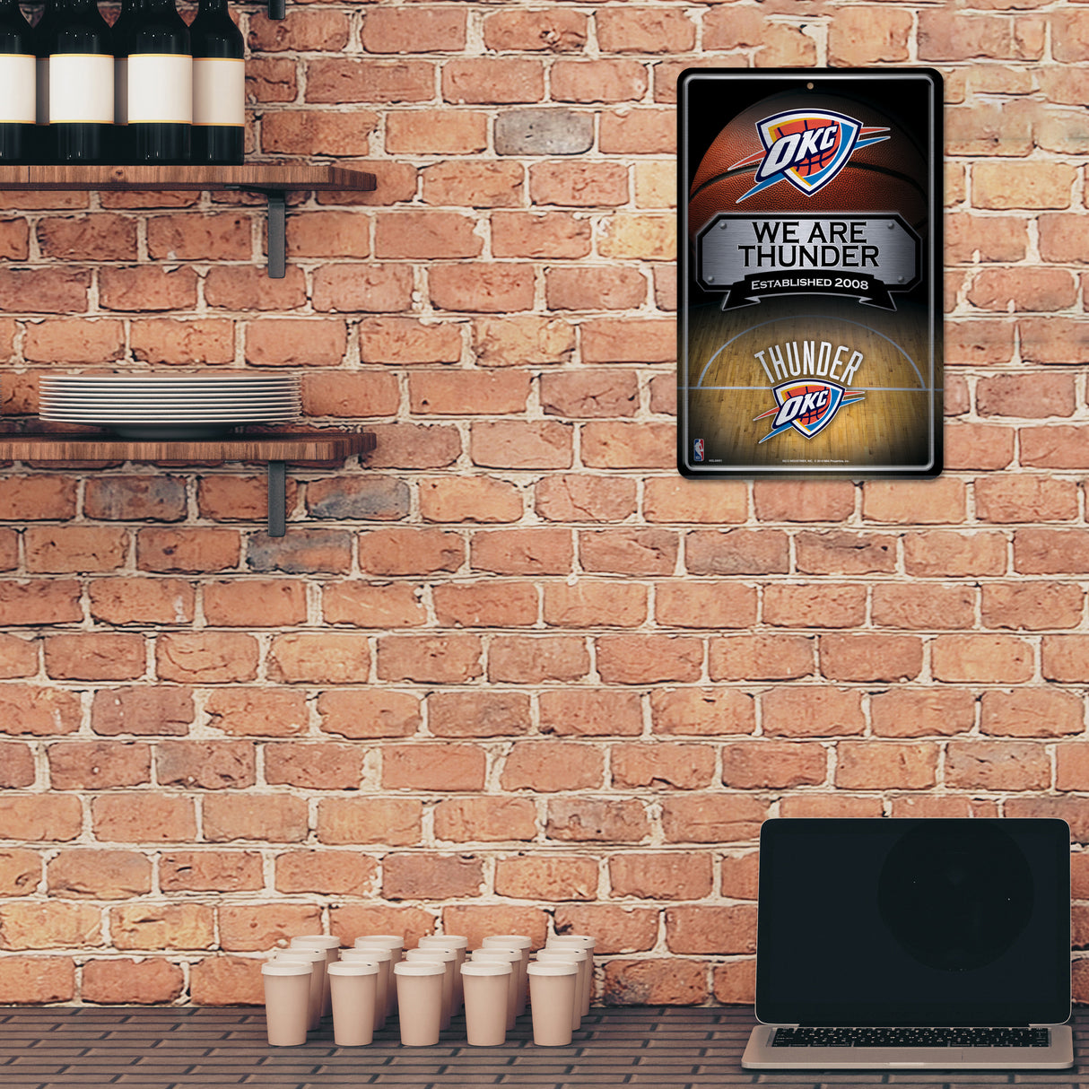 NBA Oklahoma City Thunder Large Metal Sign Fan Gear NBA Oklahoma City Thunder