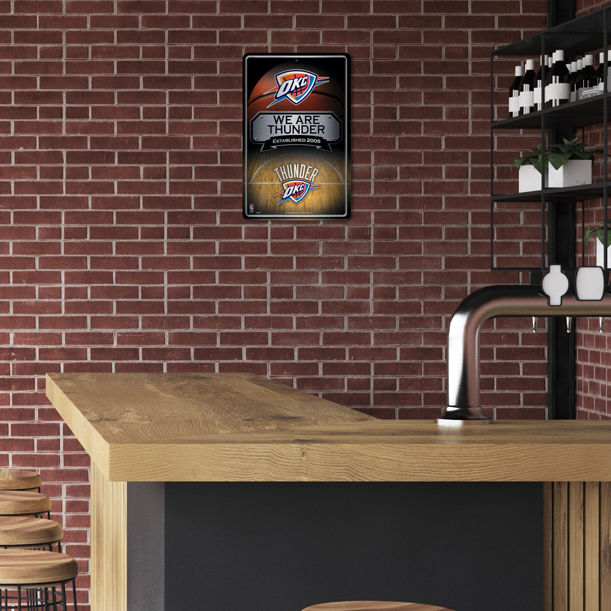 NBA Oklahoma City Thunder Large Metal Sign Fan Gear NBA Oklahoma City Thunder