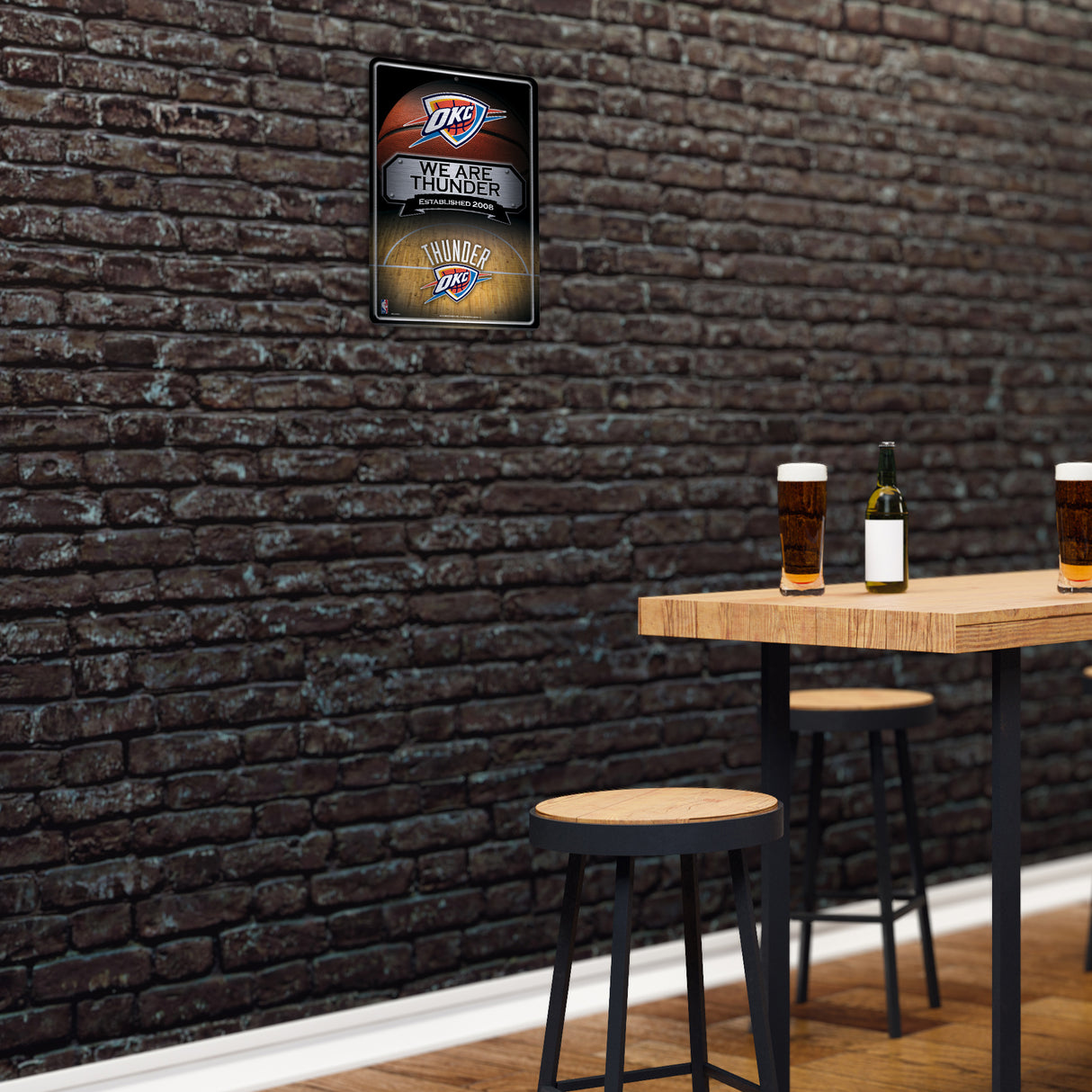NBA Oklahoma City Thunder Large Metal Sign Fan Gear NBA Oklahoma City Thunder