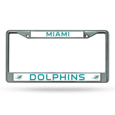 NFL Miami Dolphins Chrome License Plate Frame Fan Gear NFL Miami Dolphins