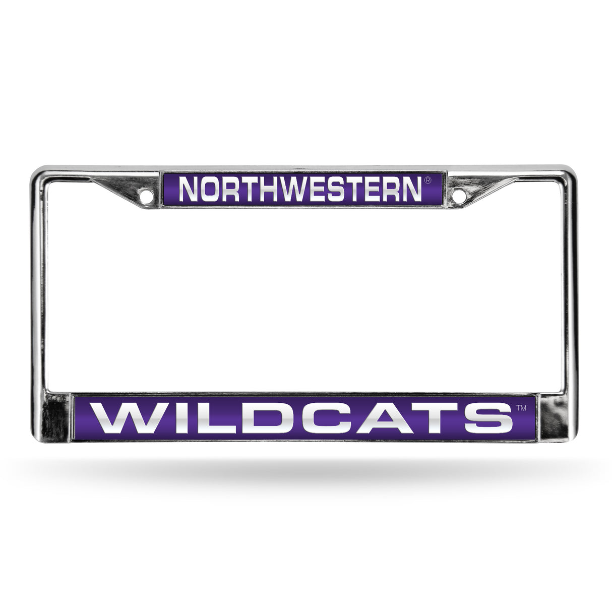 NCAA Northwestern Wildcats Laser Cut Chrome License Plate Frame Fan Gear NCAA Northwestern Wildcats