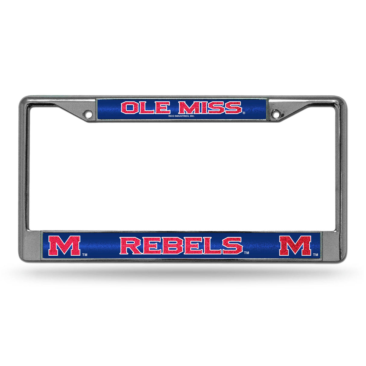 NCAA Mississippi Rebels - Ole Miss Chrome Glitter License Plate Frame Fan Gear NCAA Mississippi Rebels