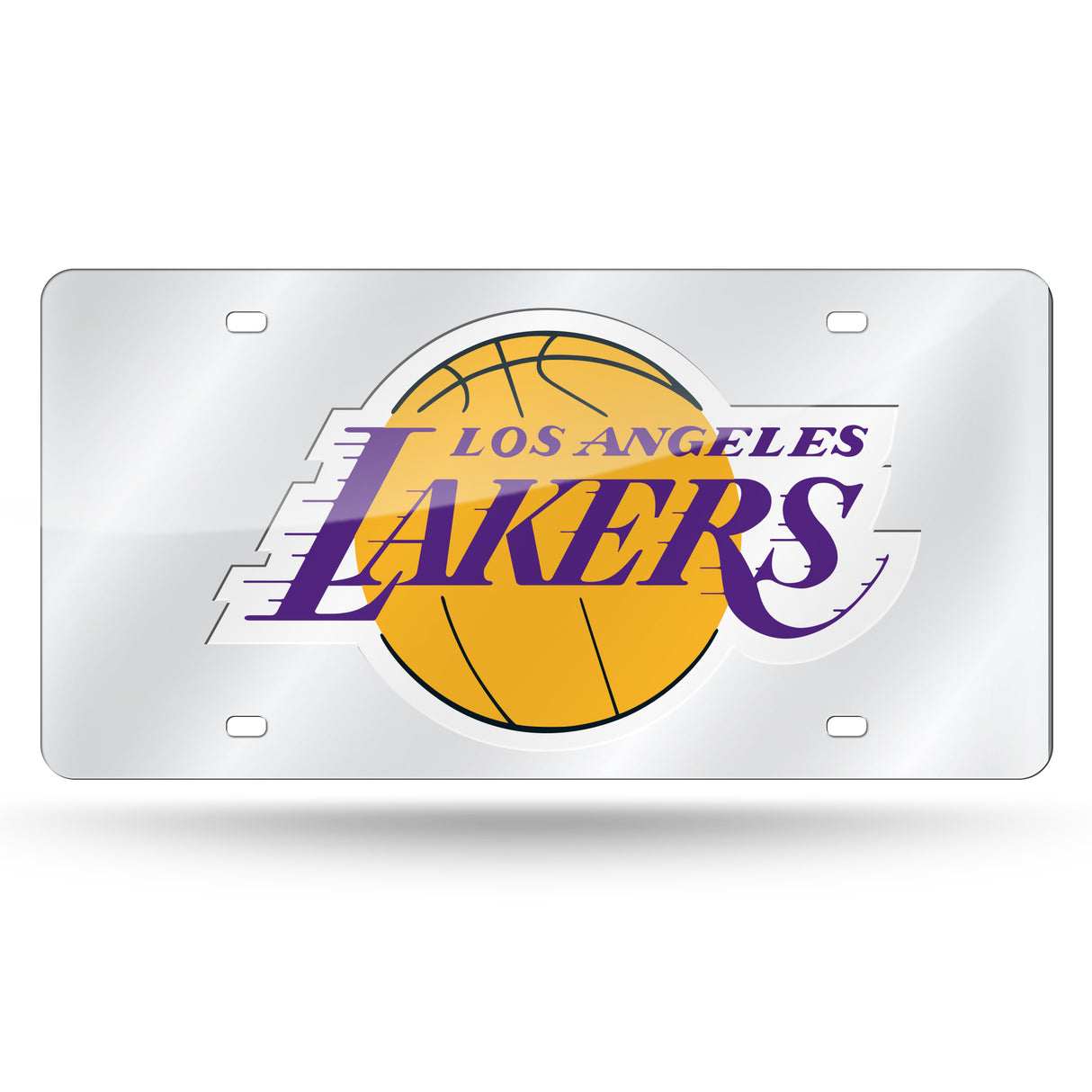 NBA Los Angeles Lakers Laser Cut Silver License Plate Tag Fan Gear NBA Los Angeles Lakers