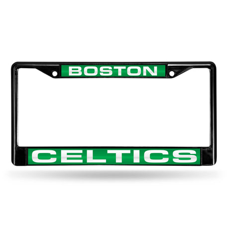 NBA Boston Celtics Laser Cut Black Chrome License Plate Frame Fan Gear NBA Boston Celtics