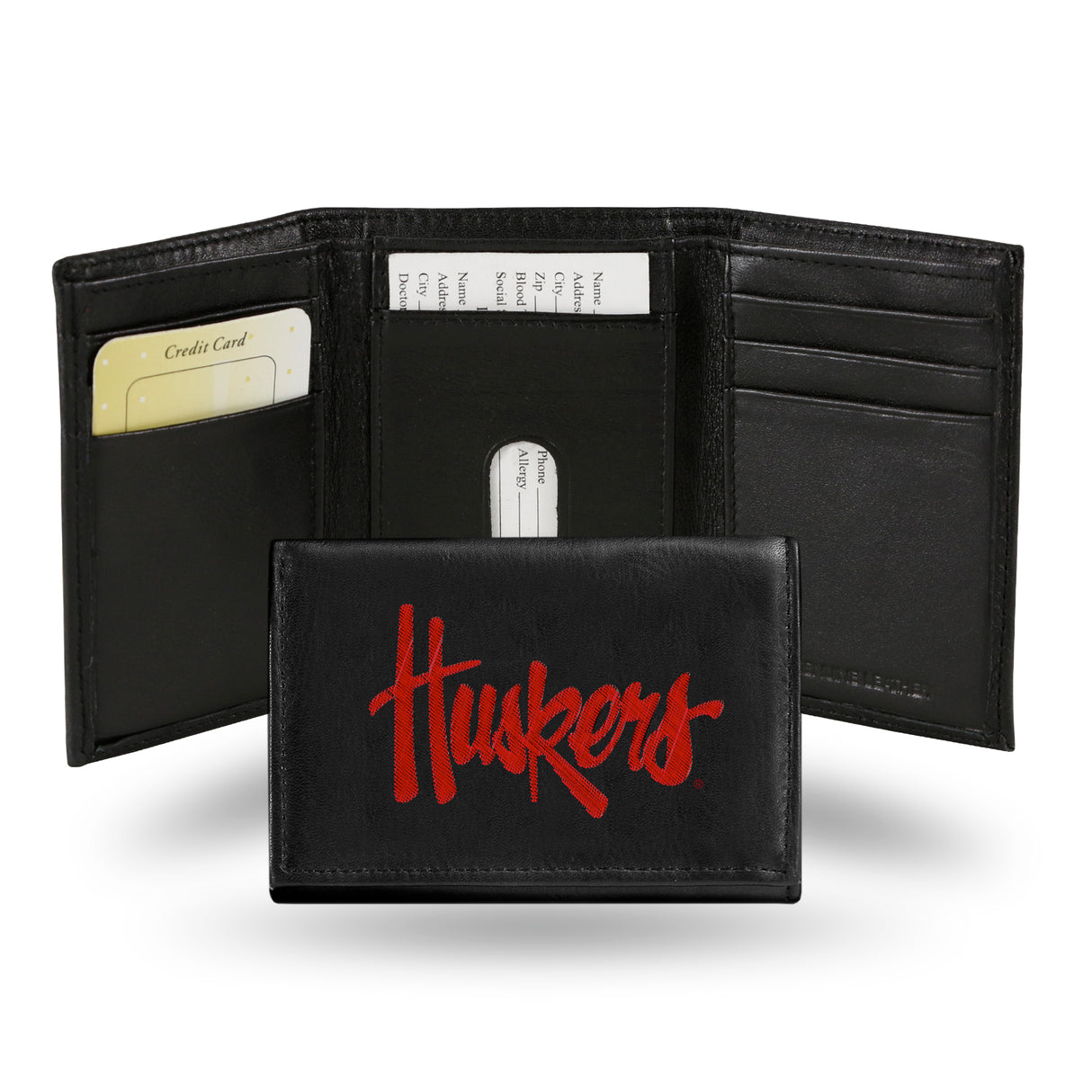 NCAA Nebraska Cornhuskers Embroidered Tri-Fold Wallet Fan Gear NCAA Nebraska Cornhuskers