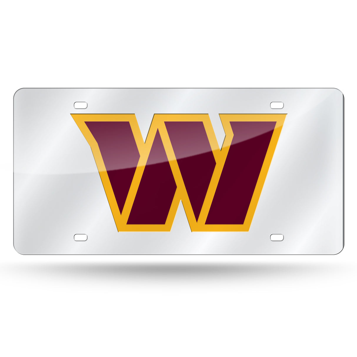 NFL Washington Commanders Laser Cut Silver License Plate Tag Fan Gear NFL Washington Commanders