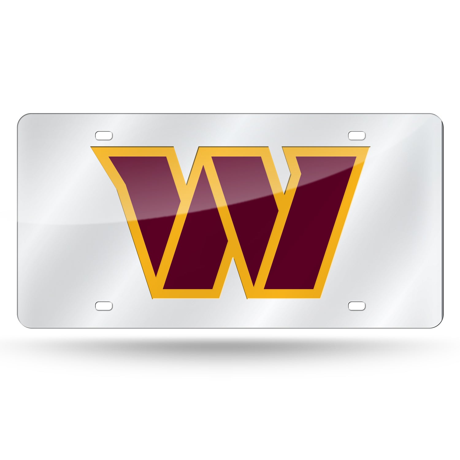 NFL Washington Commanders Laser Cut Silver License Plate Tag Fan Gear NFL Washington Commanders