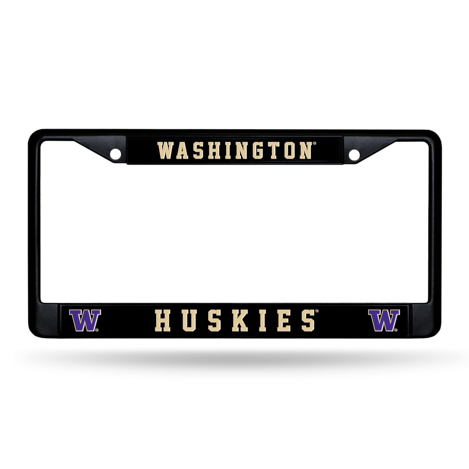 NCAA Washington Huskies Black Chrome License Plate Frame Fan Gear NCAA Washington Huskies
