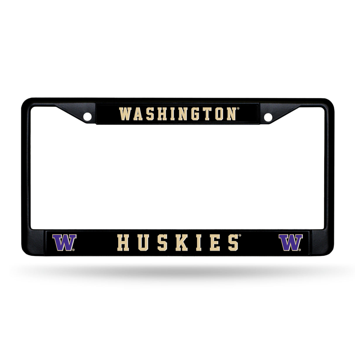NCAA Washington Huskies Black Chrome License Plate Frame Fan Gear NCAA Washington Huskies