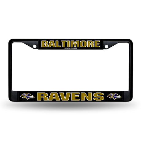 NFL Baltimore Ravens Black Chrome License Plate Frame Fan Gear NFL Baltimore Ravens