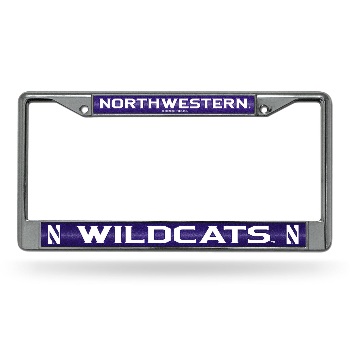 NCAA Northwestern Wildcats Chrome Glitter License Plate Frame Fan Gear NCAA Northwestern Wildcats