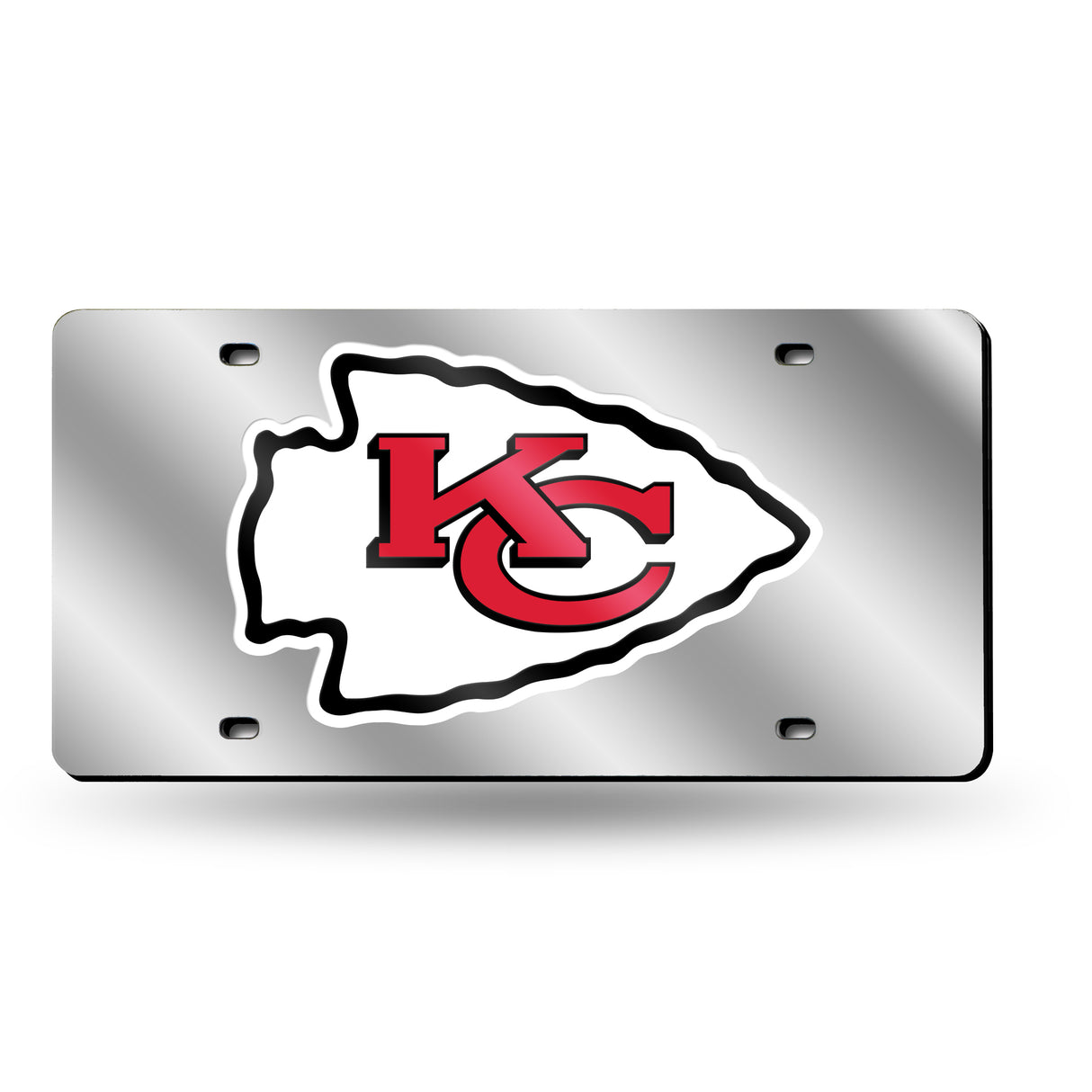 NFL Kansas City Chiefs Laser Cut Silver License Plate Tag Fan Gear NFL Kansas City Chiefs