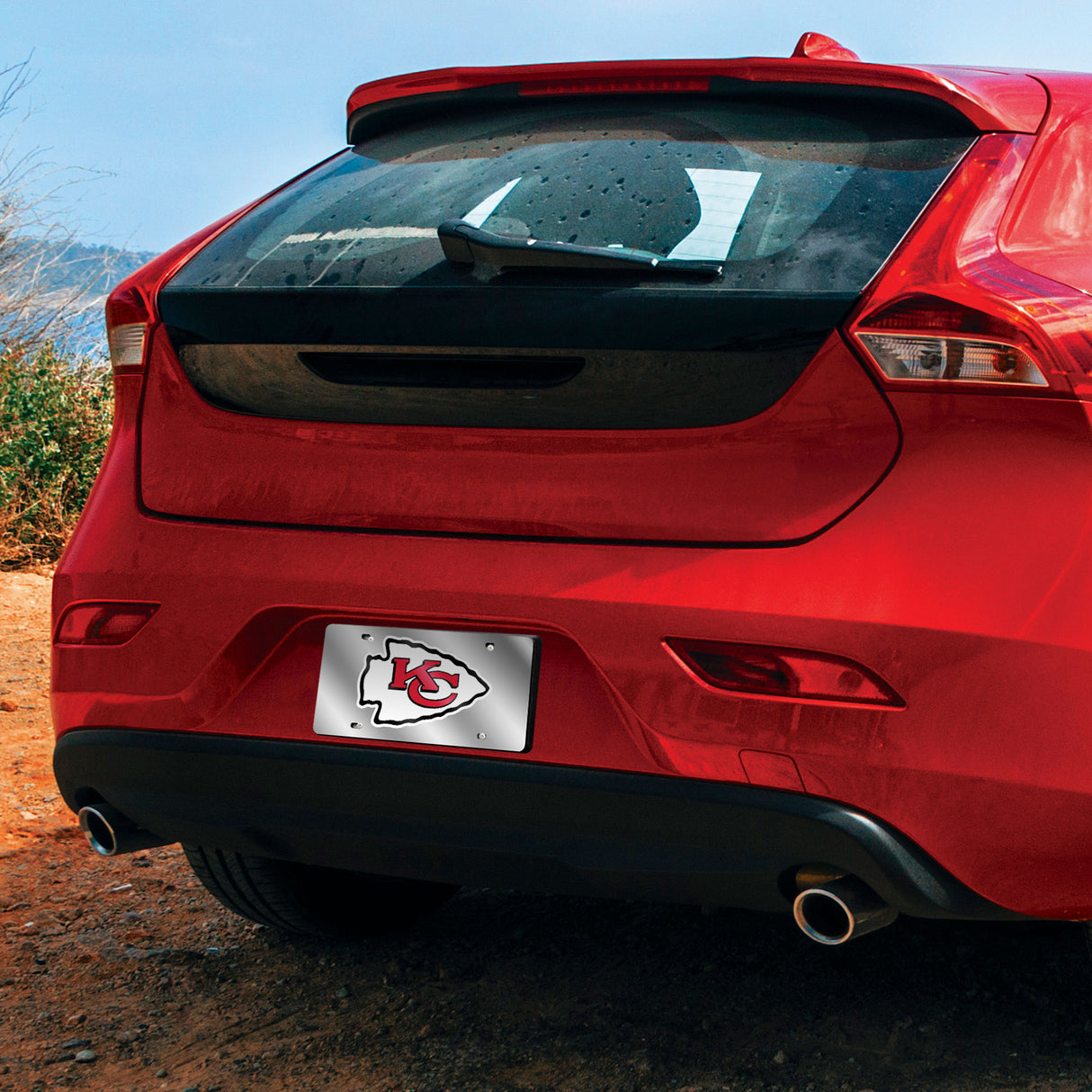 NFL Kansas City Chiefs Laser Cut Silver License Plate Tag Fan Gear NFL Kansas City Chiefs