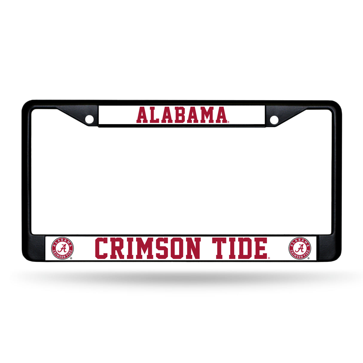 NCAA Alabama Crimson Tide Black Chrome License Plate Frame Fan Gear NCAA Alabama Crimson Tide