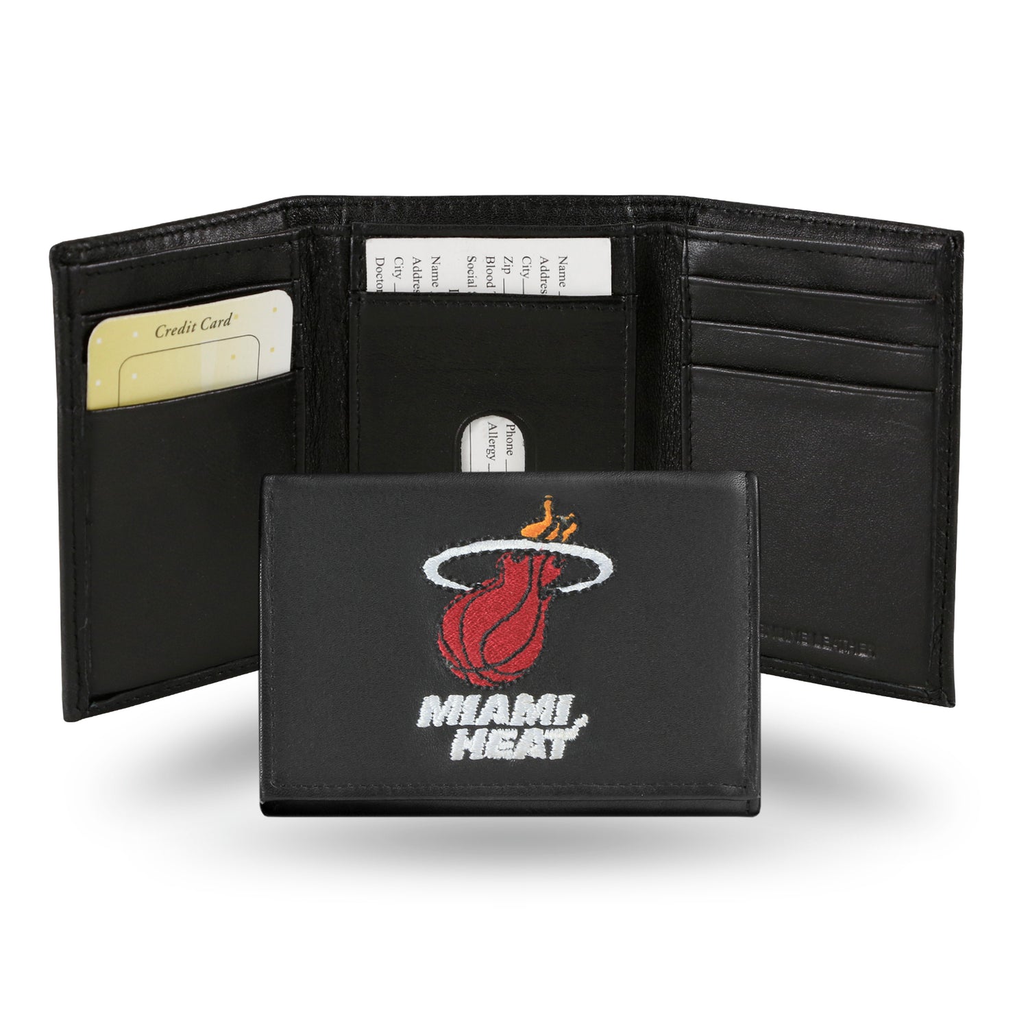 NBA Miami Heat Embroidered Tri-Fold Wallet Fan Gear NBA Miami Heat