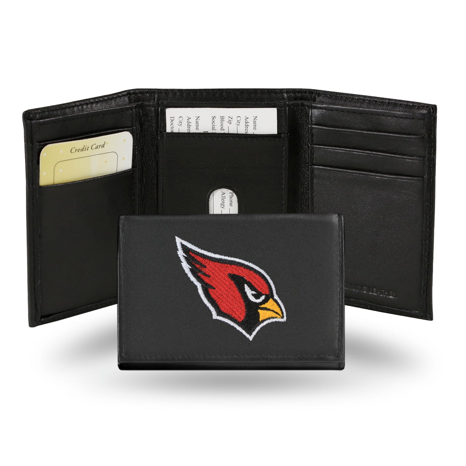 NFL Arizona Cardinals Embroidered Tri-Fold Wallet Fan Gear NFL Arizona Cardinals