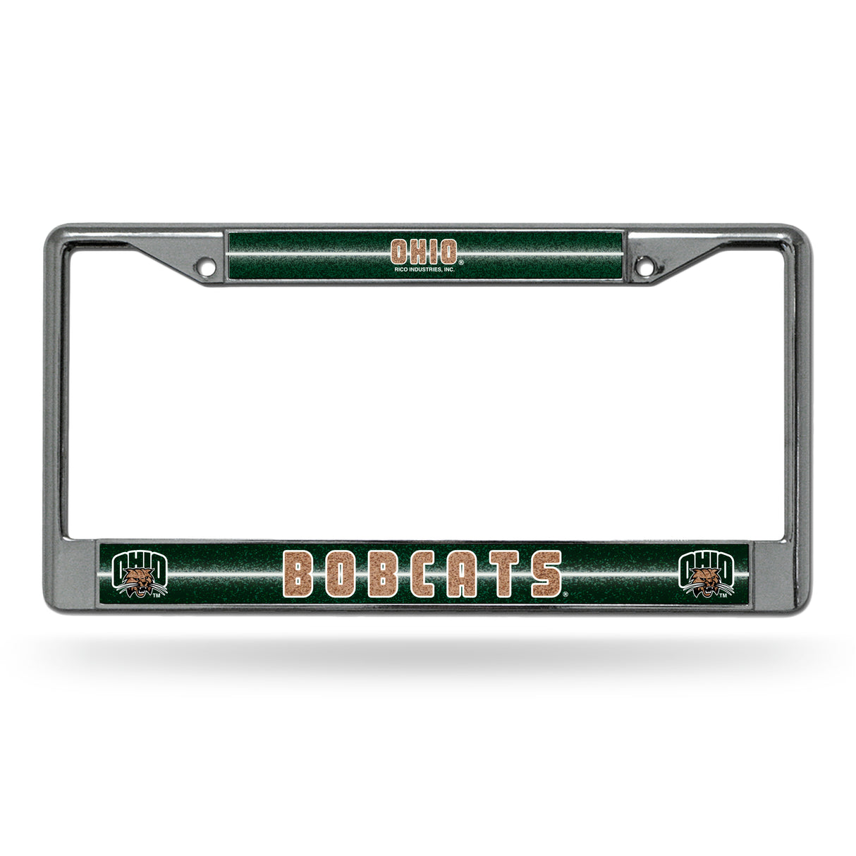 NCAA Ohio Bobcats Chrome Glitter License Plate Frame Fan Gear NCAA Ohio Bobcats