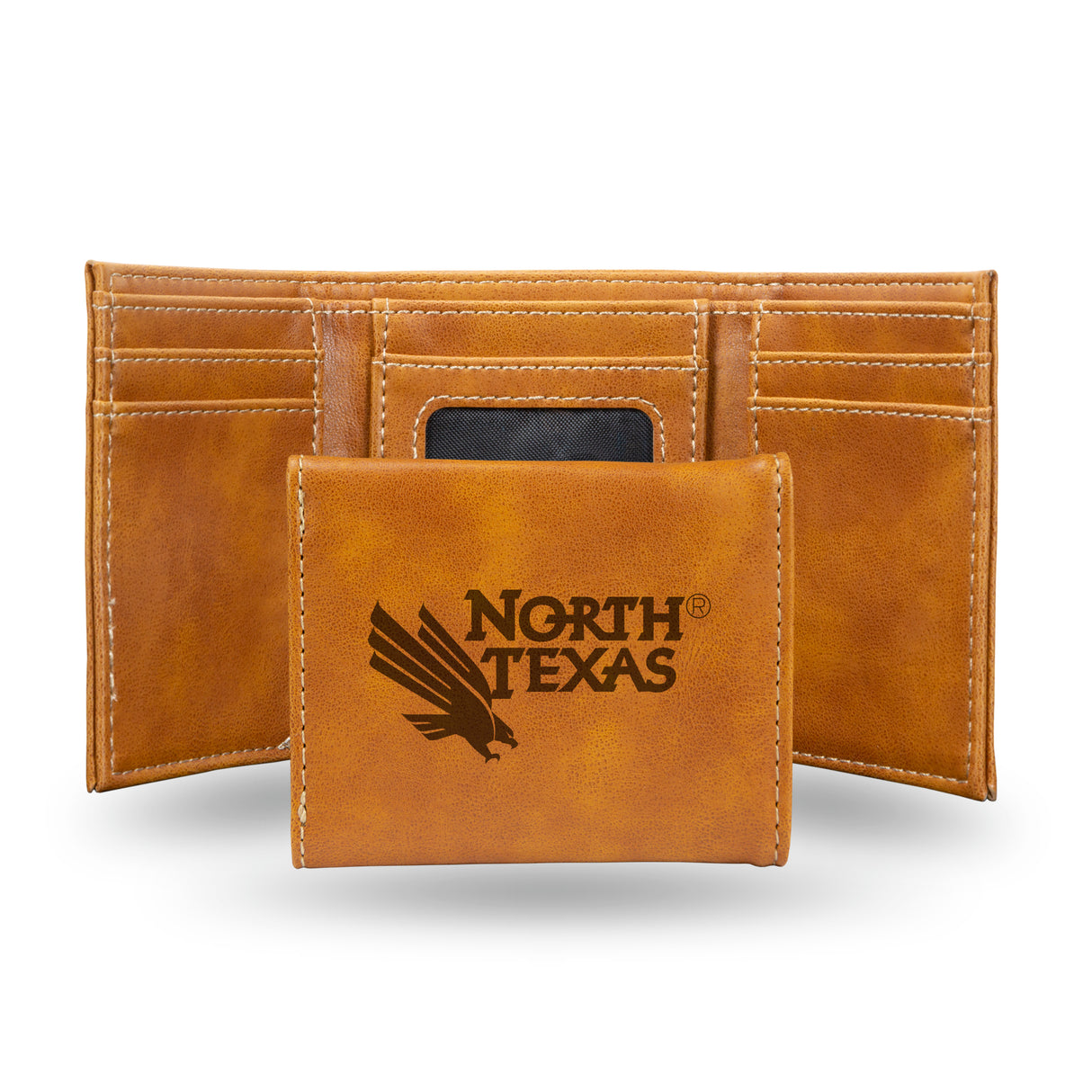 NCAA North Texas Mean Green Laser Engraved Tri-Fold Wallet Fan Gear NCAA North Texas Mean Green