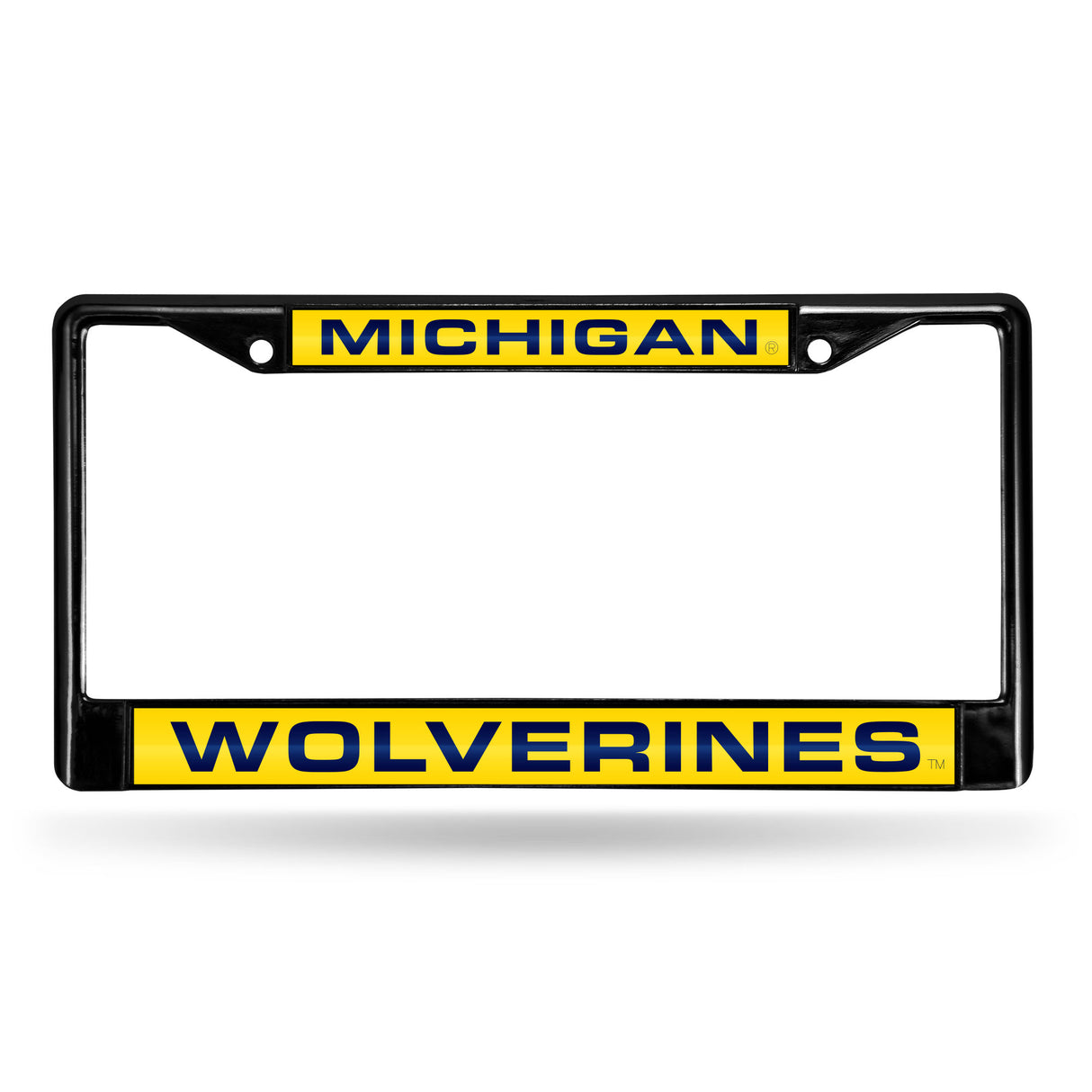 NCAA Michigan Wolverines Laser Cut Black Chrome License Plate Frame Fan Gear NCAA Michigan Wolverines