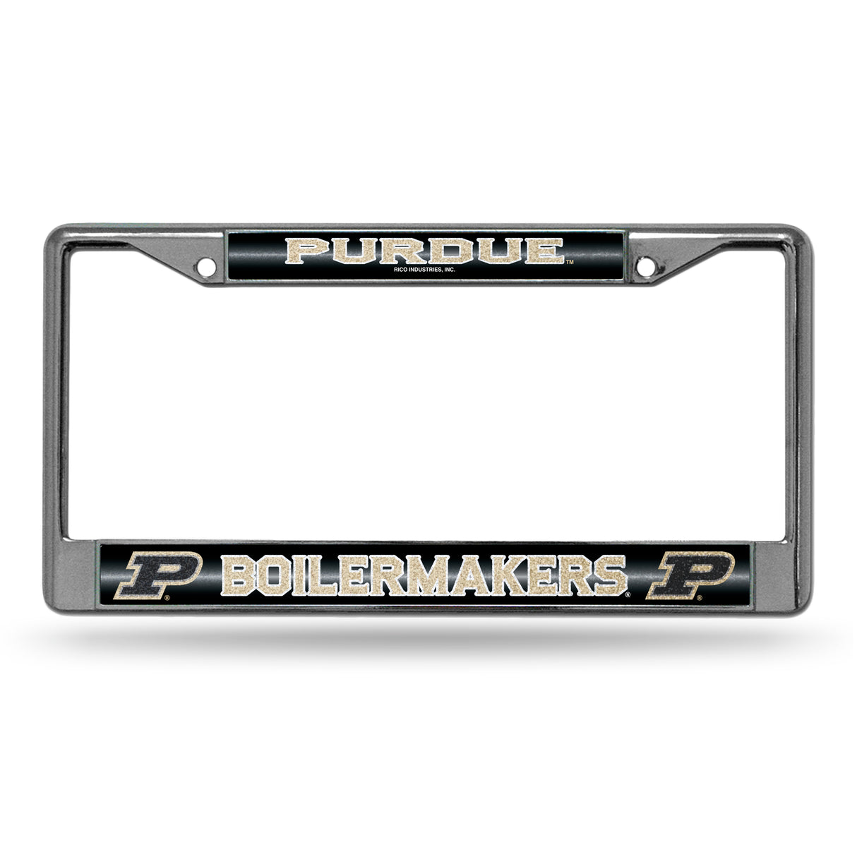 NCAA Purdue Boilermakers Chrome Glitter License Plate Frame Fan Gear NCAA Purdue Boilermakers