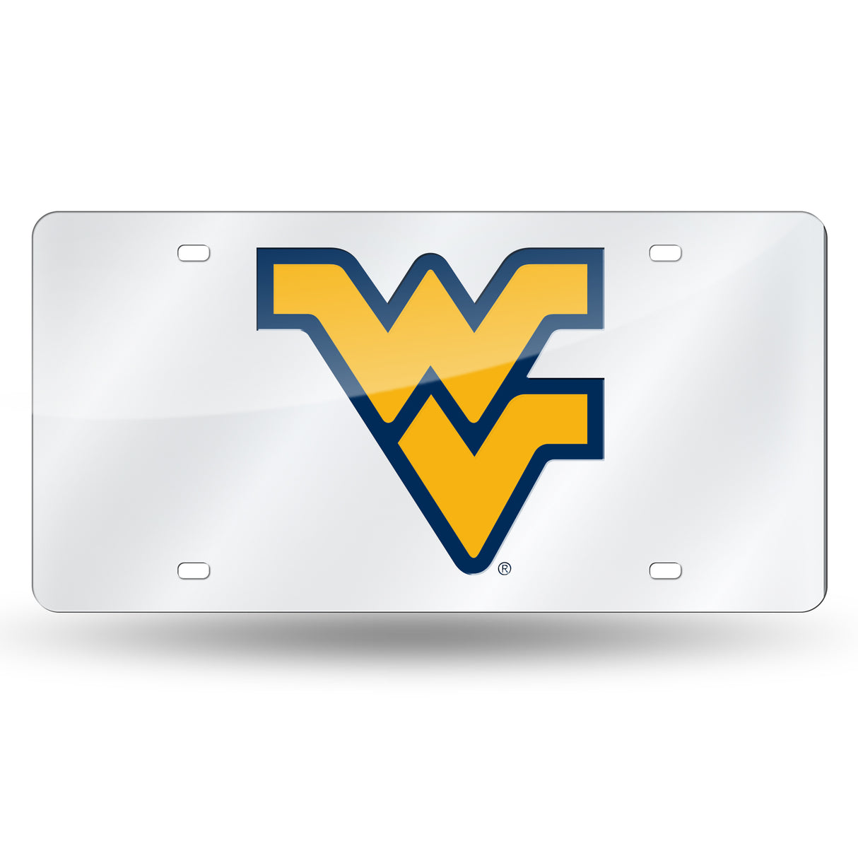 NCAA West Virginia Mountaineers Silver Laser Cut Automobile Tag Fan Gear NCAA West Virginia Mountaineers