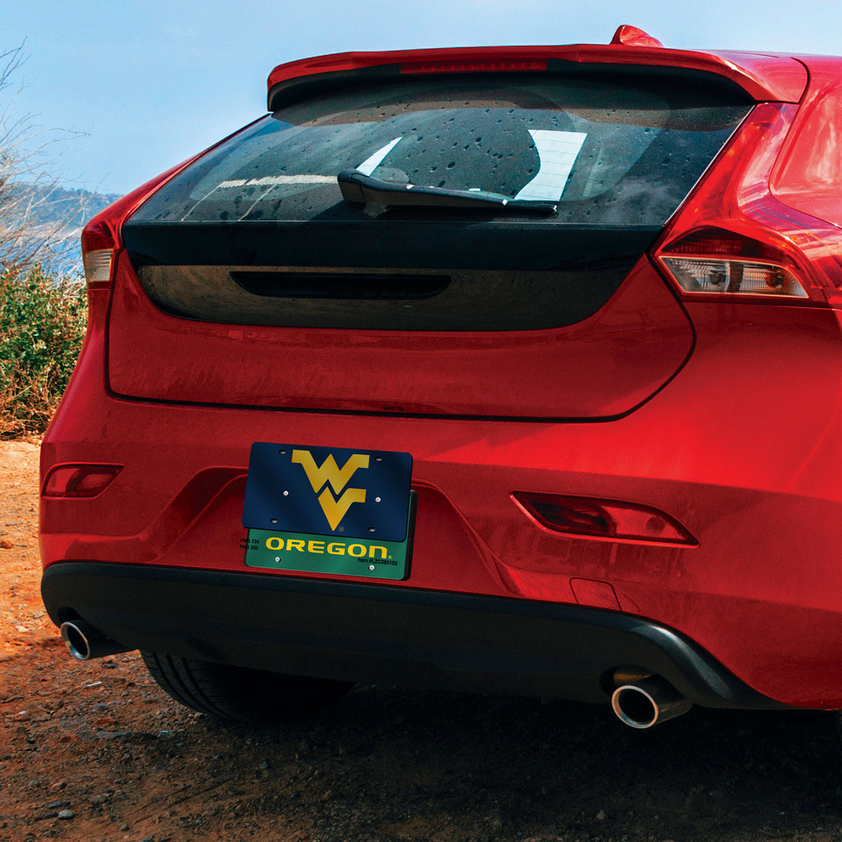 NCAA West Virginia Mountaineers Silver Laser Cut Automobile Tag Fan Gear NCAA West Virginia Mountaineers