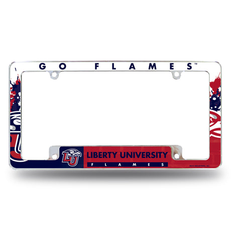 NCAA Liberty Flames All Over Chrome License Plate Frame Fan Gear NCAA Liberty Flames
