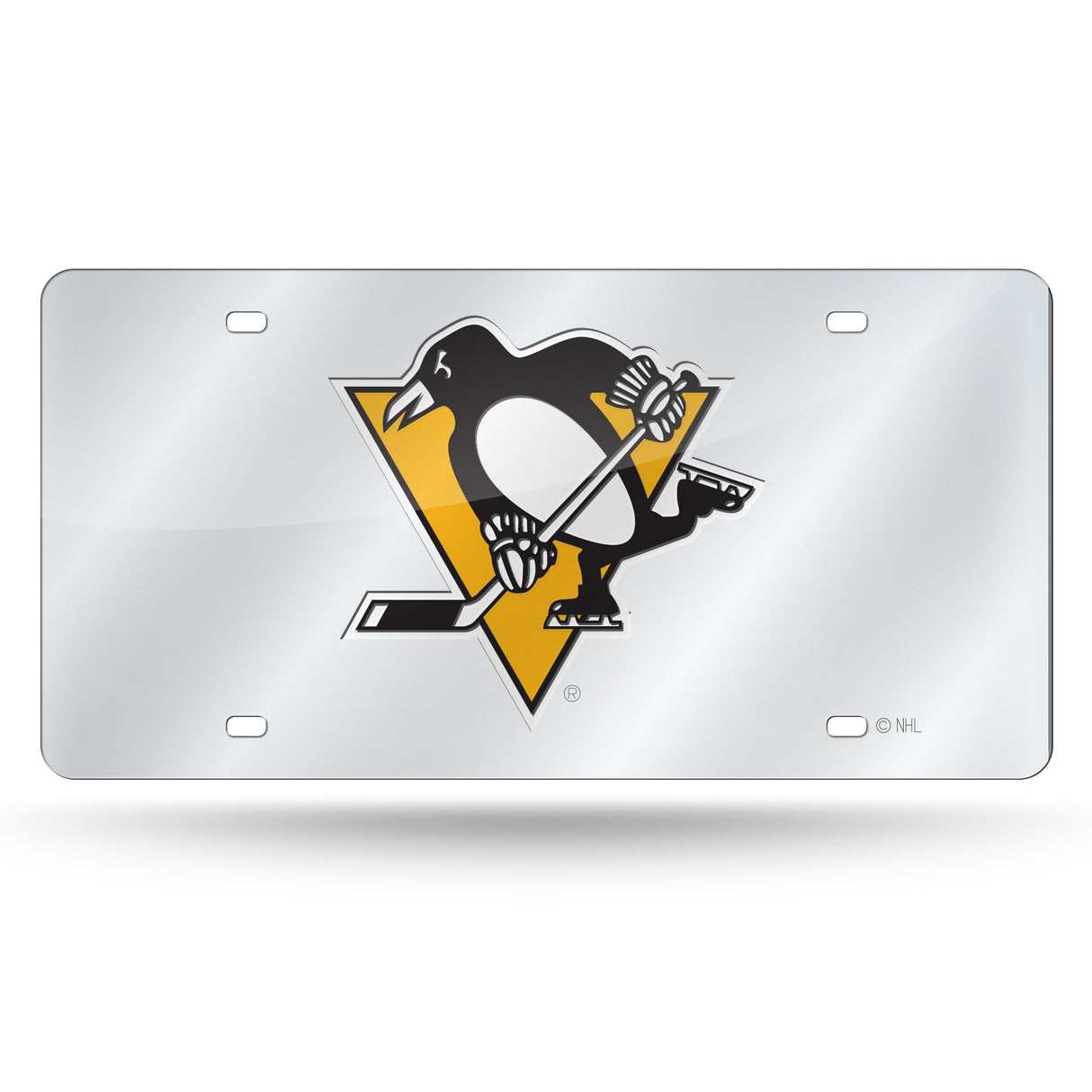NHL Pittsburgh Penguins Silver Laser Cut Automobile Tag Fan Gear NHL Pittsburgh Penguins