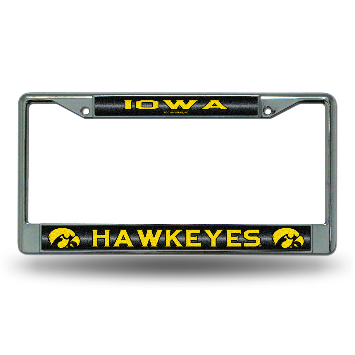 NCAA Iowa Hawkeyes Chrome Glitter License Plate Frame Fan Gear NCAA Iowa Hawkeyes