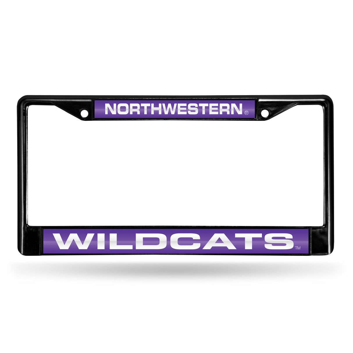 NCAA Northwestern Wildcats Laser Cut Black Chrome License Plate Frame Fan Gear NCAA Northwestern Wildcats