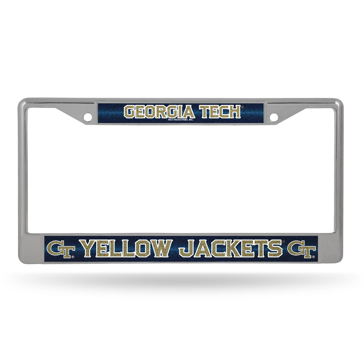 NCAA Georgia Tech Yellow Jackets - GT Chrome Glitter License Plate Frame Fan Gear NCAA Georgia Tech Yellow Jackets