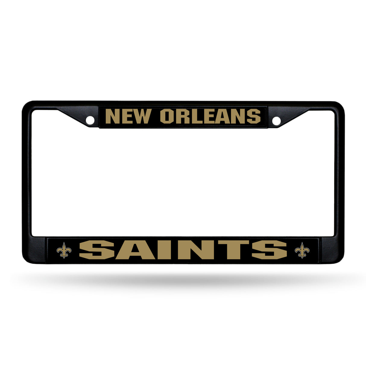 NFL New Orleans Saints Black Chrome License Plate Frame Fan Gear NFL New Orleans Saints