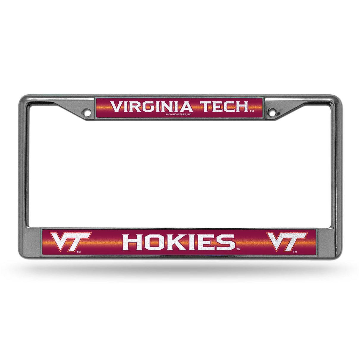 NCAA Virginia Tech Hokies Chrome Glitter License Plate Frame Fan Gear NCAA Virginia Tech Hokies