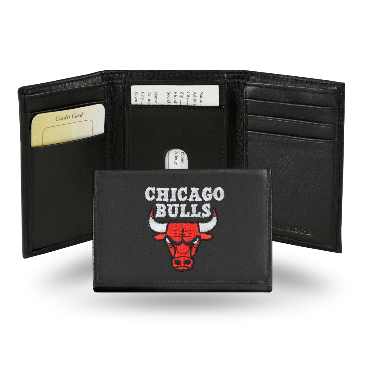 NBA Chicago Bulls Embroidered Tri-Fold Wallet Fan Gear NBA Chicago Bulls