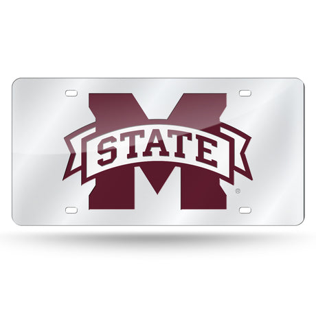NCAA Mississippi State Bulldogs Silver Laser Cut Automobile Tag Fan Gear NCAA Mississippi State Bulldogs