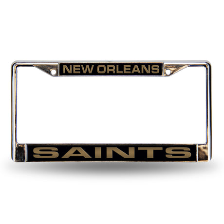 NFL New Orleans Saints Laser Cut Chrome License Plate Frame Fan Gear NFL New Orleans Saints