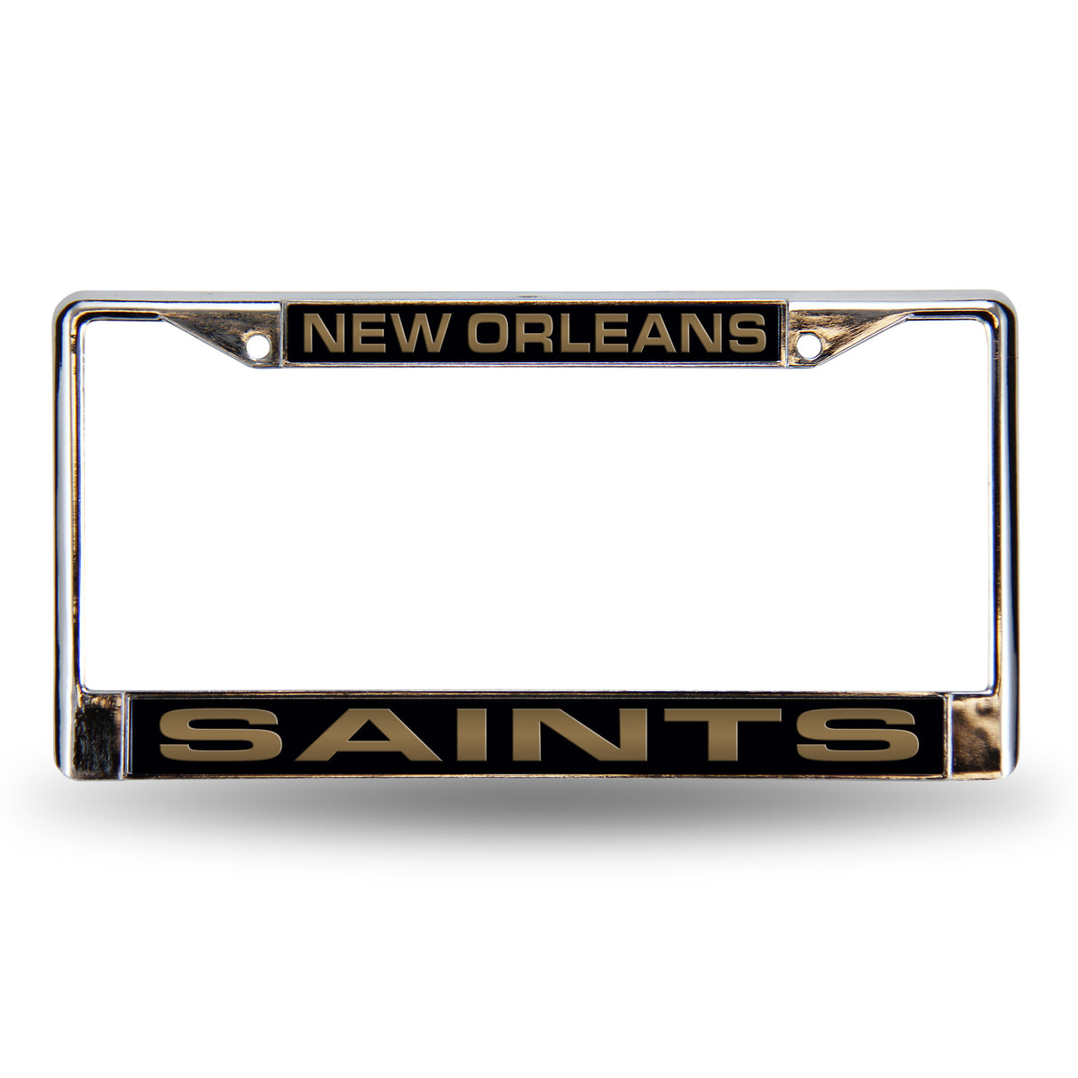 NFL New Orleans Saints Laser Cut Chrome License Plate Frame Fan Gear NFL New Orleans Saints