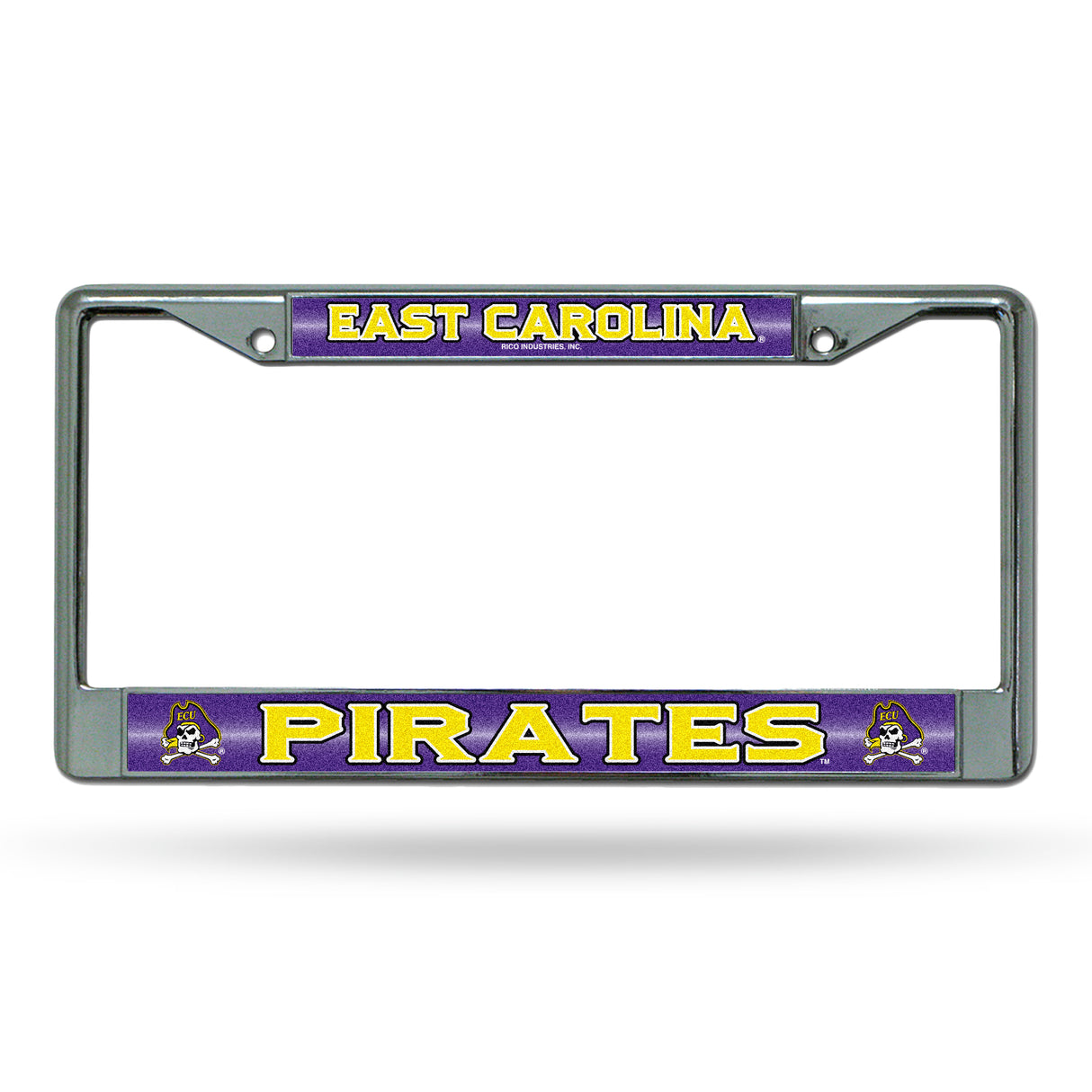 NCAA East Carolina Pirates Chrome Glitter License Plate Frame Fan Gear NCAA East Carolina Pirates