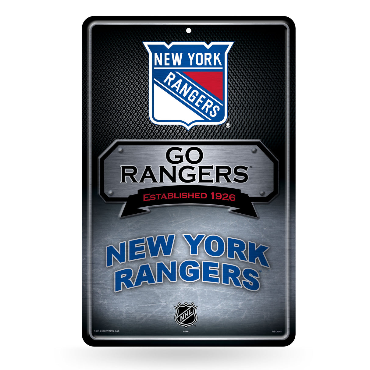 NHL New York Rangers Large Metal Sign Fan Gear NHL New York Rangers